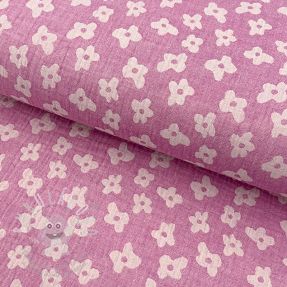 Dupla géz/muszlin JACQUARD Flowers cerise