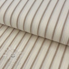 Dupla géz/muszlin YARN DYED Thin strip beige