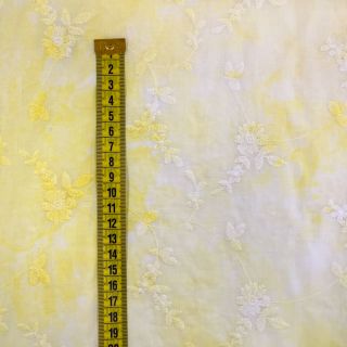 Pamutvászon EMBROIDERY Tie-Dye yellow