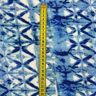 Viszkóz lenvászonnal Shibori TIE DYE blue digital print