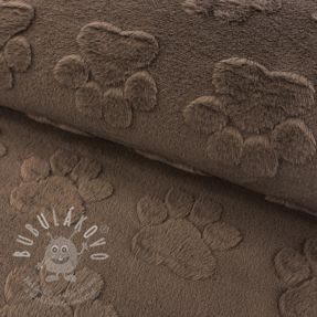 Fleece Paw prints brown