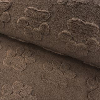 Fleece Paw prints brown