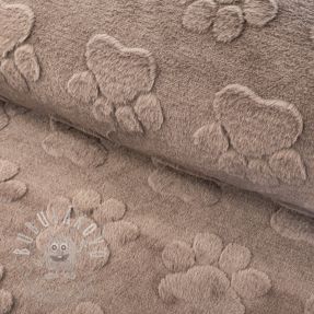 Fleece Paw prints taupe