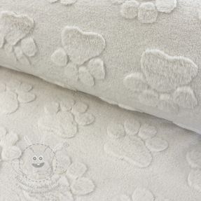 Fleece Paw prints ecru