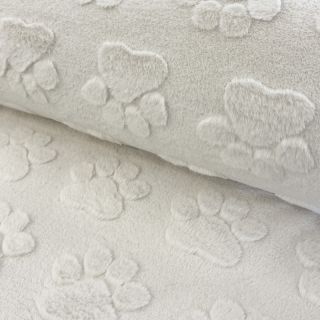 Fleece Paw prints ecru