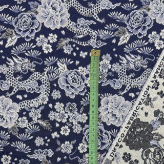 Dekorációs anyag jacquard Draco indigo