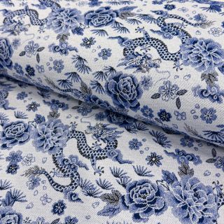 Dekorációs anyag jacquard Draco blue