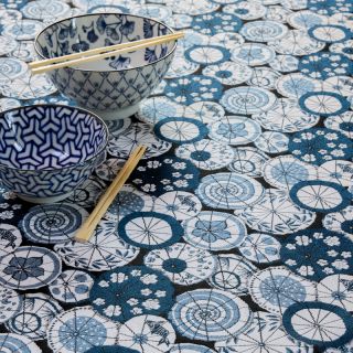 Dekorációs anyag jacquard Kusmi bleu