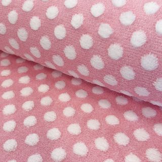 Fleece TEDDY Dots pink